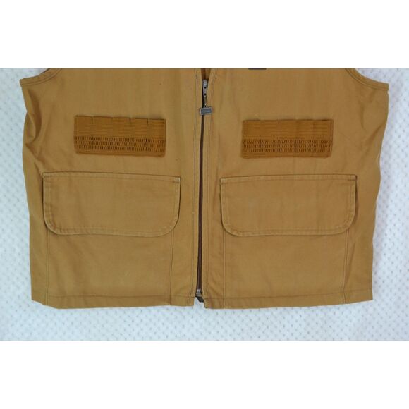 Walls Men's XL Brown Canvas Full Front Zip Duck Hunting Vest VTG**READ** - Picture 3 of 16